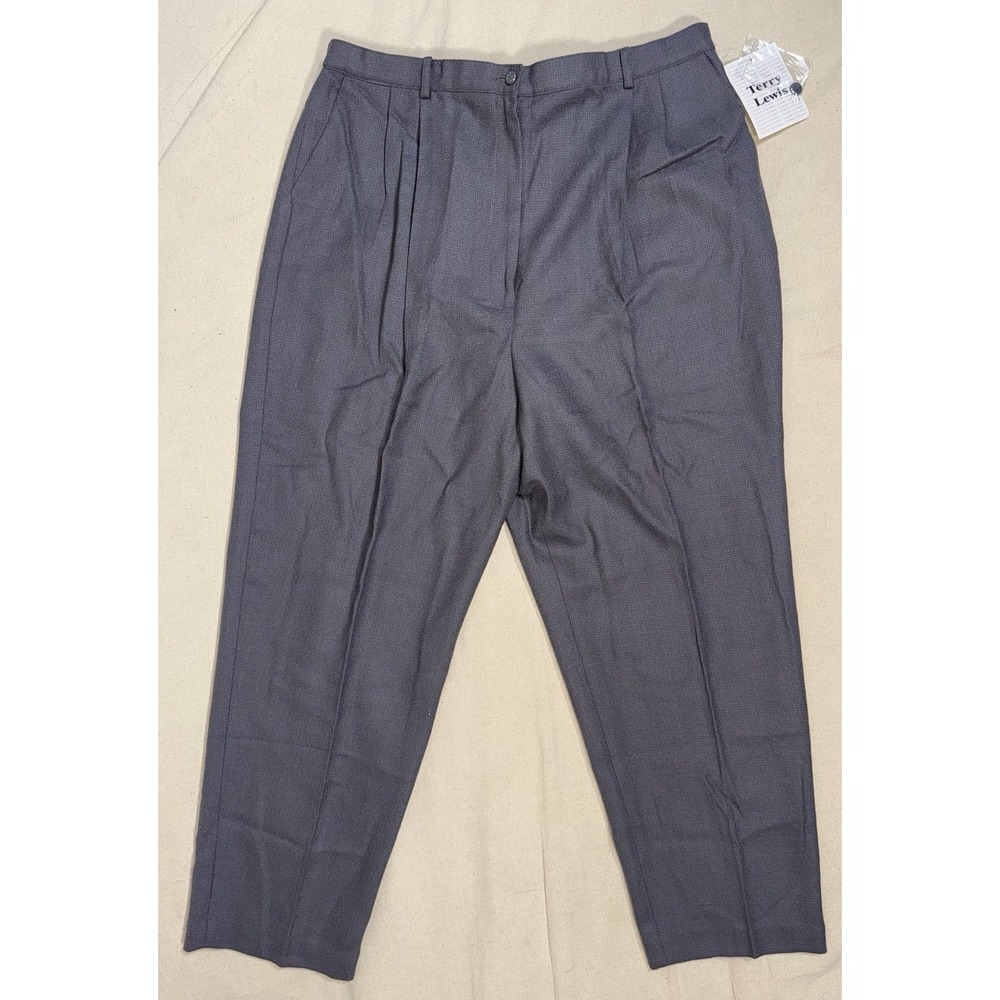 Vintage NWT Terry Lewis Women's‎ 2X Grey Wool Trousers Pants High Waist